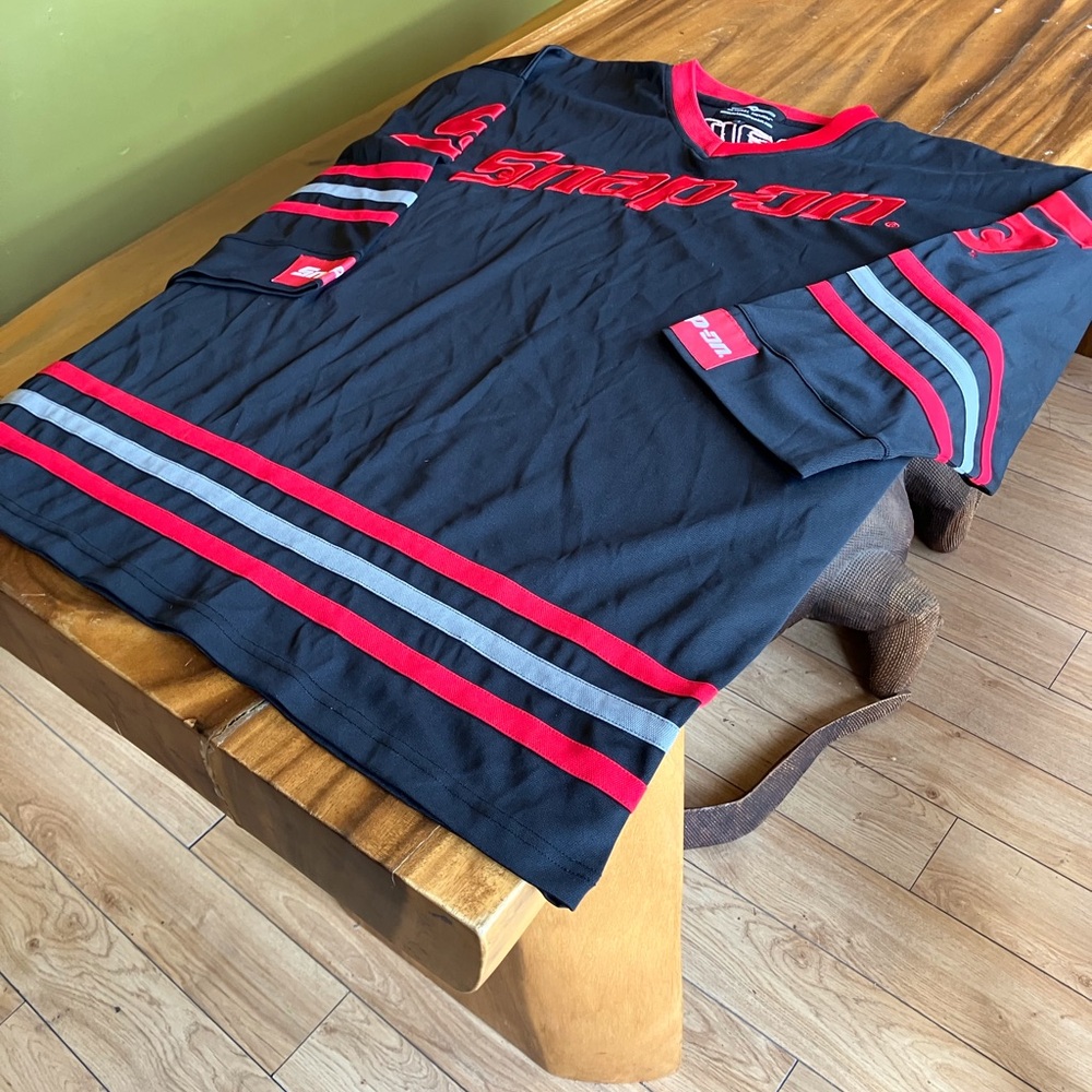 Snap On Tools Men's Black and Red Jersey